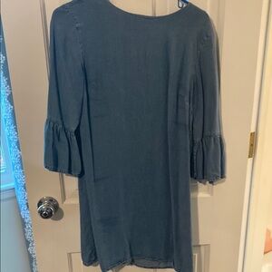 Zara Blue Denim Dress with Bell Sleeves
